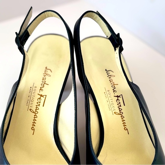 Salvatore Ferragamo Leather Pumps, Slingback, Low Heel Shoes - Picture 6 of 12